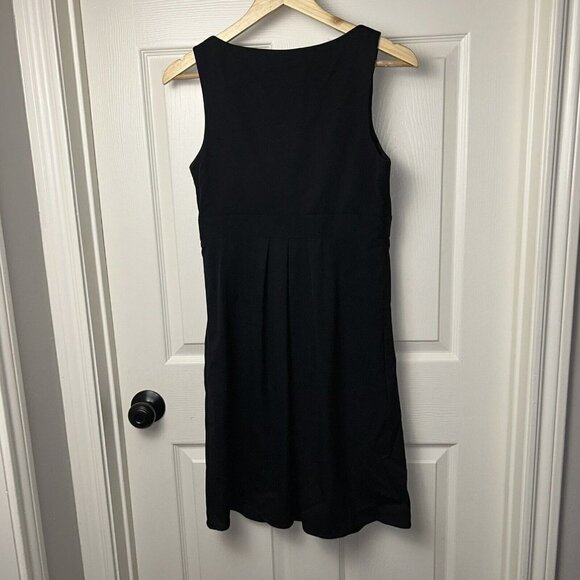 Theory Black Sleeveless V-Neck Virgin Wool A-line Casual Dress Size 6 - Picture 6 of 10